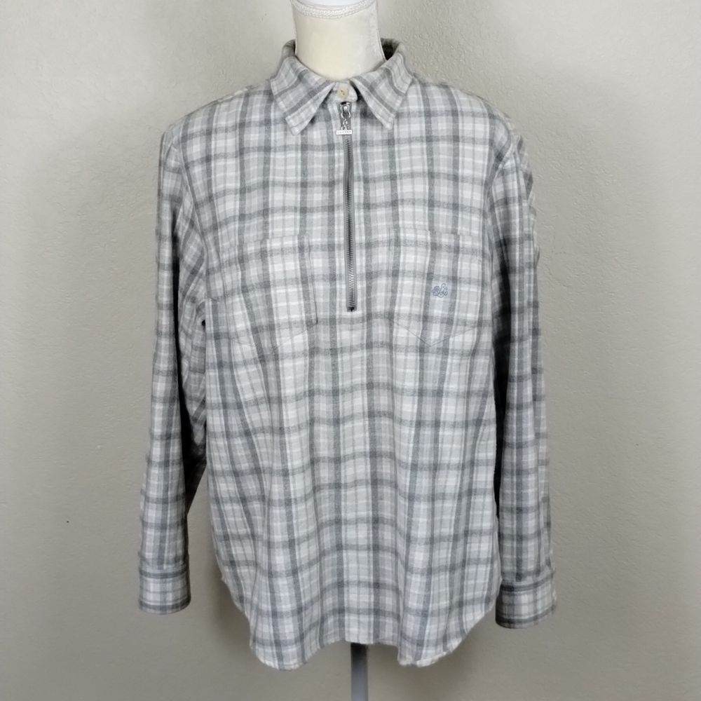 Lauren Ralph Lauren Gray Pink Pin Cotton Flannel